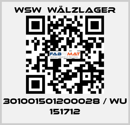 301001501200028 / WU 151712 WSW  Wälzlager