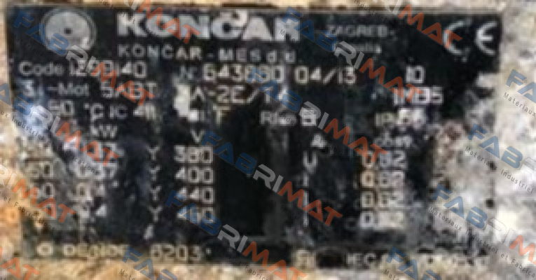 M 5ABT 71A-2E/T4 B5 Y400/440V 0.37/0.4KW 50/60HZ Koncar