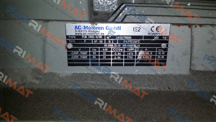 FCM 160L-4/HE obsolete, replaced by IE2AC16L4024  AC Motoren
