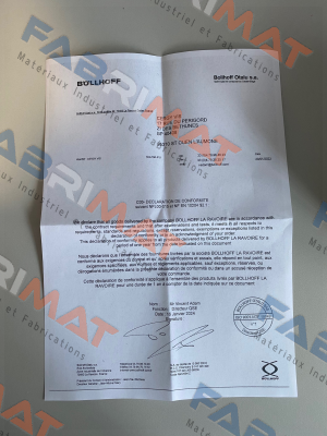 CERTIFICATE OF CONFORMITY NFL 00-015C BOLLHOFFOTALU Böllhoff