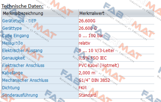 26.600G-1003-R-3-5-TM0-300-1-000 (OEM) Bd Sensors