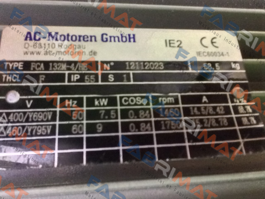 Type FCA 132 M-4/HE  AC Motoren