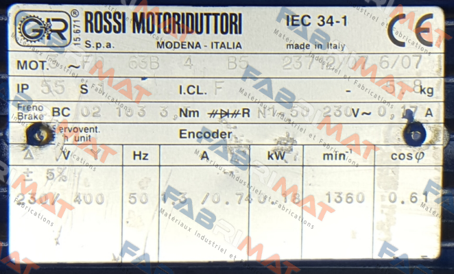FO 63B 4 B5 23712/07 6/07 - replaced by HBZ 63B 4 230.400-50 B5  Rossi