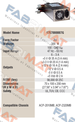 Model: 1757000007G obsolete, alternative 1001  Advantech