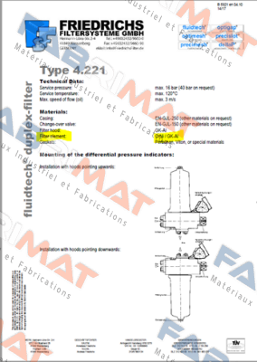 DF 4.221-B32.025.L2-P.H.N-5.02-2,0-f2.2,0  Fluidtech
