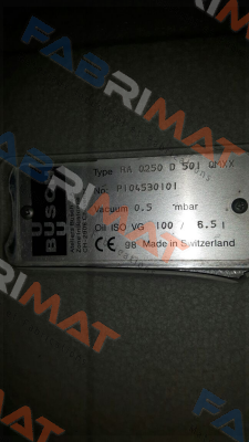 Type: RA 0250 D 501 QMXX  P/N: P104530101 obsolete replaced by  RA0255  Busch