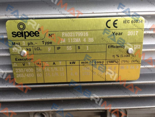 JM 112MA 4 B5  alternative HB3 112M 4 230.400-50 B5 (ROSSI) SEIPEE