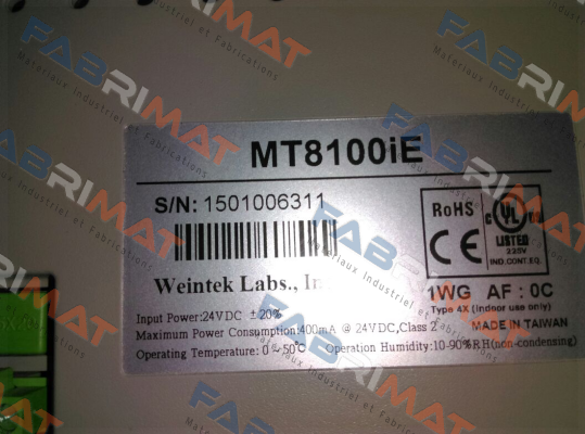 MT8100iE1WG - not available, alternative - MT8102iE  Weintek