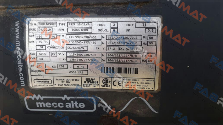 Piston for ECO 32-1L/4  Mecc Alte
