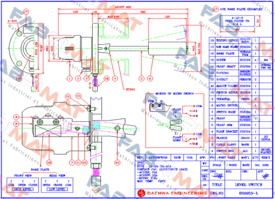 LS-SM-D3-65A (Dwg No. :  DX005S-L) Daehwa