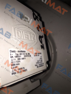 Fan for HR 112-E-90L OEM for Rieter Ingolstadt GmbH  Dietz-Motoren