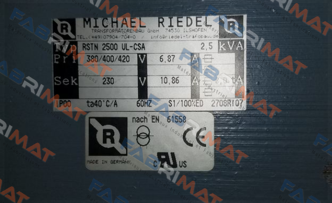 RSTN2500UL-CSA Michael Riedel Transformatorenbau