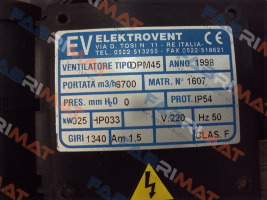 DPM45 - replaced with Type VN - Wall ER 454 M - 0.25 kW ELEKTROVENT