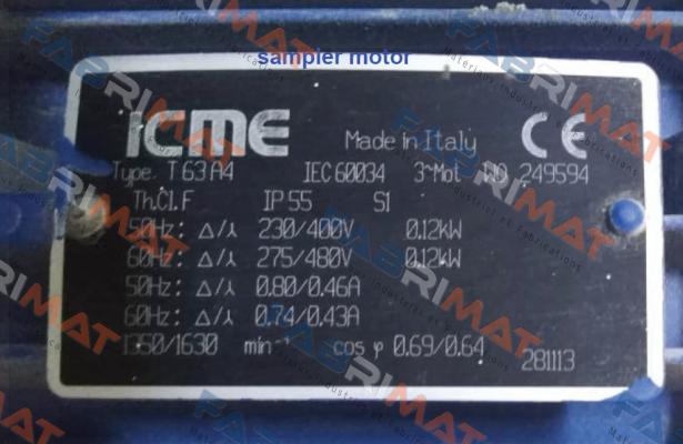 Type: T63A4 IEC60034 Icme Motor