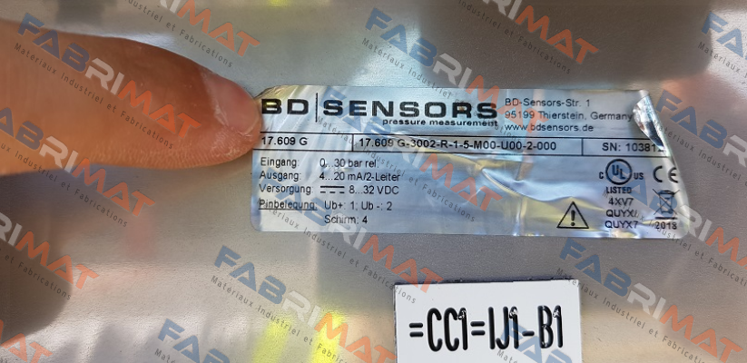 17.609 G - 3002-R-1-5-M00-U00-2-000 Bd Sensors