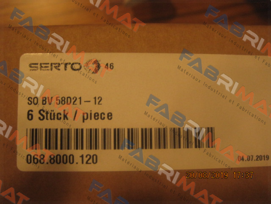 P/N: 068.8000.120, Type: SO BV 58D21-12 Serto