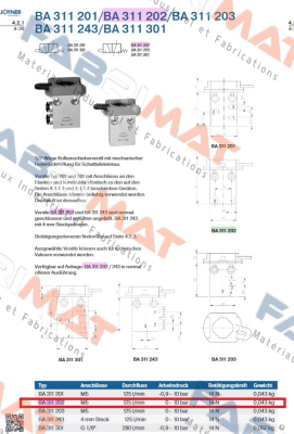J70210171, Type BA 311202 M5 Joyner Pneumatic
