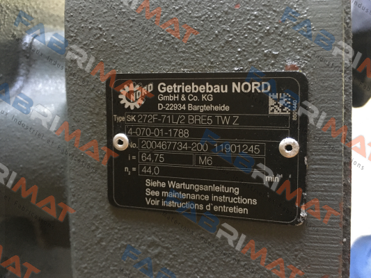 Type: SK 272F-71L/2 BRE5 TW Z OEM Nord