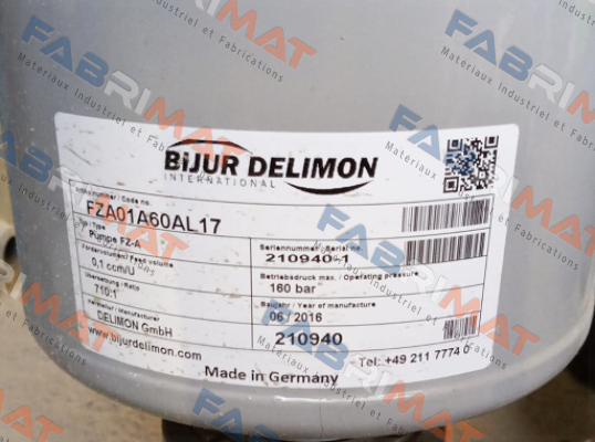 FZA01B60AL17 Bijur Delimon
