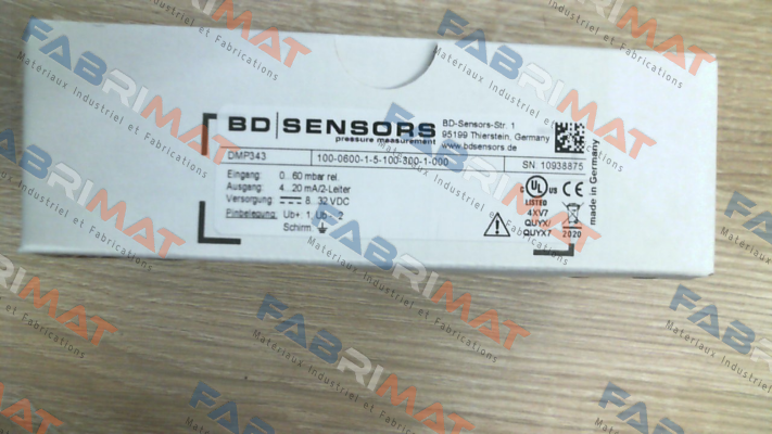 DMP 343 Code: 100-0600-1-5-100-300-1-000 Bd Sensors