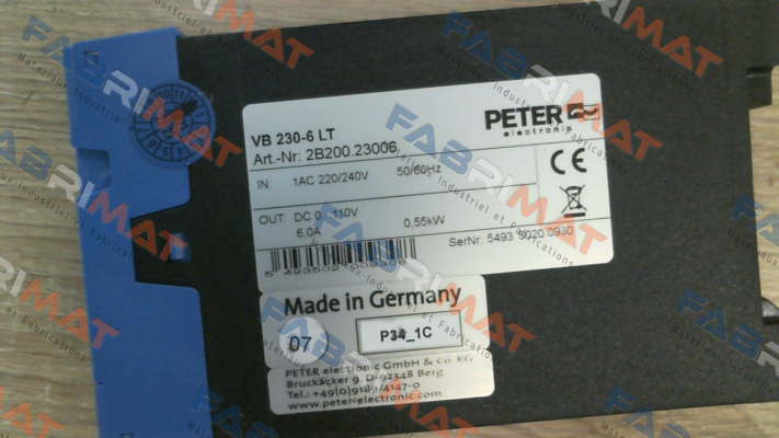 P/N: 2B200.23006, Type: VB 230-6LT Peter Electronic