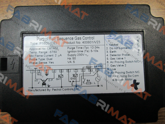 Type P16DI(CE), Pn. 400601/V23 Pactrol