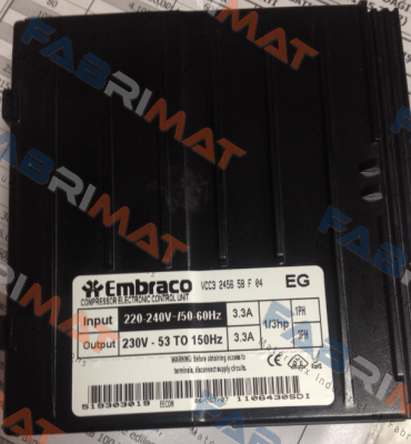 VCC3 2456 58 F 04 Embraco