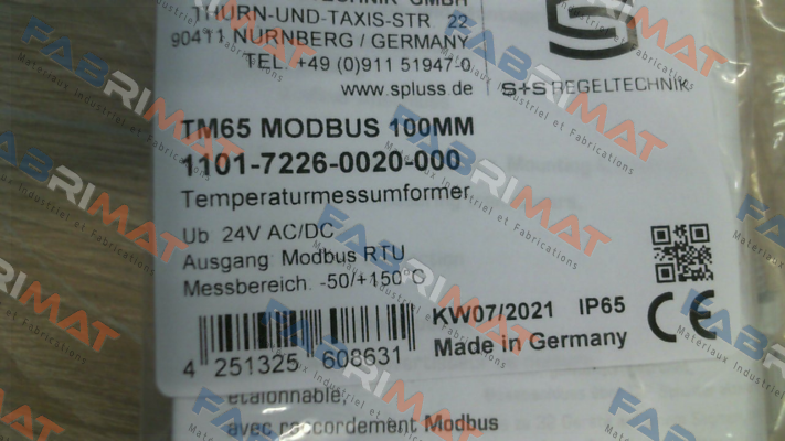 1101-7226-0020-000 S+S REGELTECHNIK