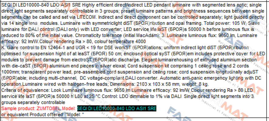 SEQI DI LED10000-840 LDO ASI1 SRE  Zumtobel