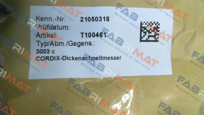 T100461 / 3003 c CORDIX