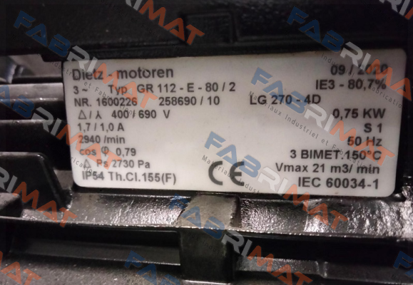 192627 for GR-112-E-80/2 Dietz-Motoren