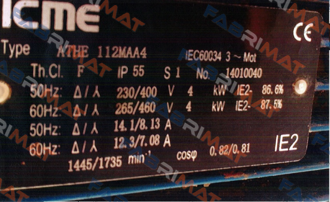 Type ATHE 112MAA4 Icme Motor