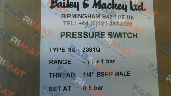 Type 2381Q (05 87940 165) Bailey & Mackey
