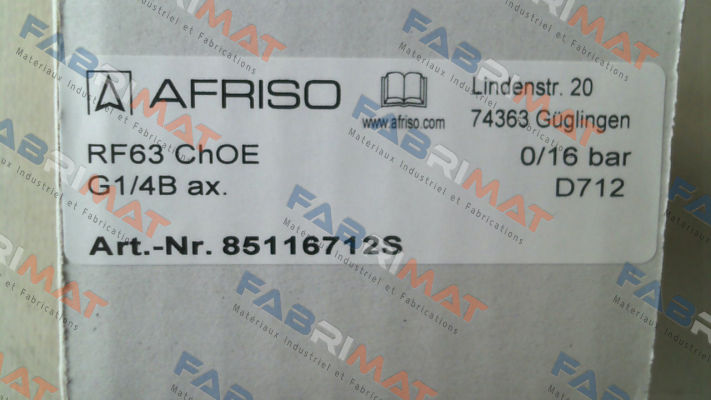 P/N;85116712S; Type:RF63ChGly 0/16bar 1/4 ax D712 Afriso