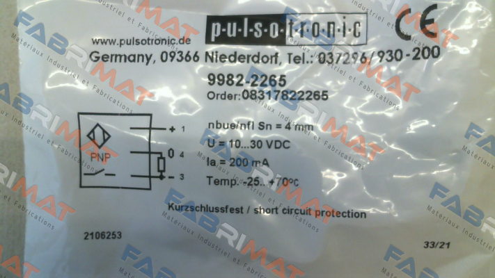 9982-2265 \ KJ4-M12MN50-DPS-V2 Pulsotronic