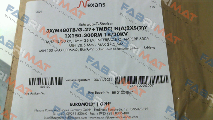 P/N:501139; Type:3X(M480TB/G-27+TMBC) EUROMOLD