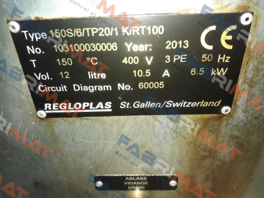 150S/6KW/TP20/1K/RT100 Regloplas