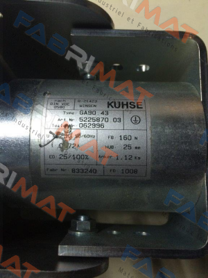 P/N: 5225870.03, Type: GA 90.43 230V AC 25/100%ED Kuhse