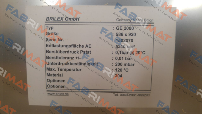 1005-9309-00 / GE/586X920 Brilex