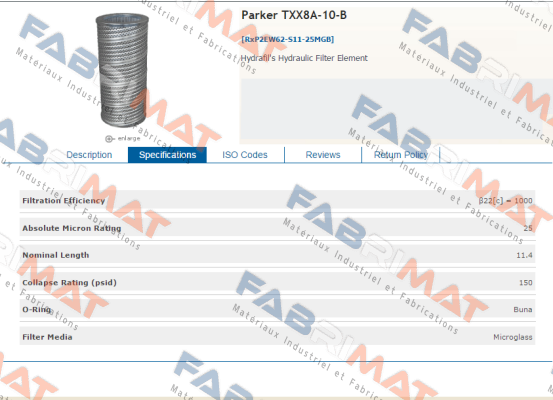 Art. Nr. 937728  , type TXX8A-10-B  Arlon (Parker)