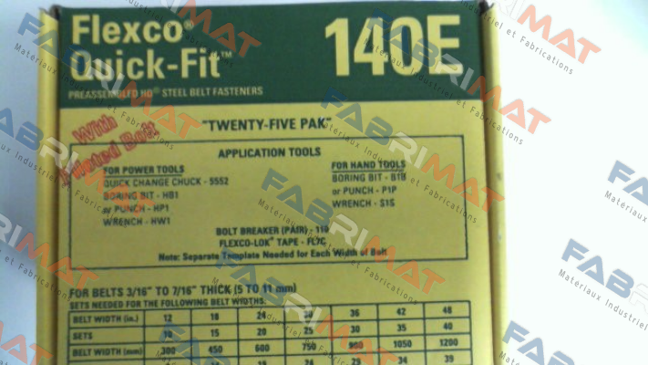 20000 / 140E (pack x25) Flexco