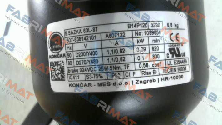 M 5.5AZKA 63L-8T B14 507-638142101 Koncar