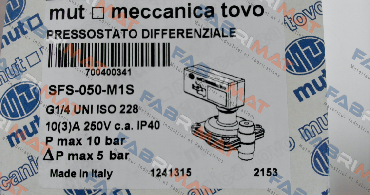 7.004.00027 / 7.004.00341 Mut Meccanica Tovo SpA
