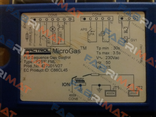 TYPE:P25F FML  PROD NO:427001/V27 Pactrol